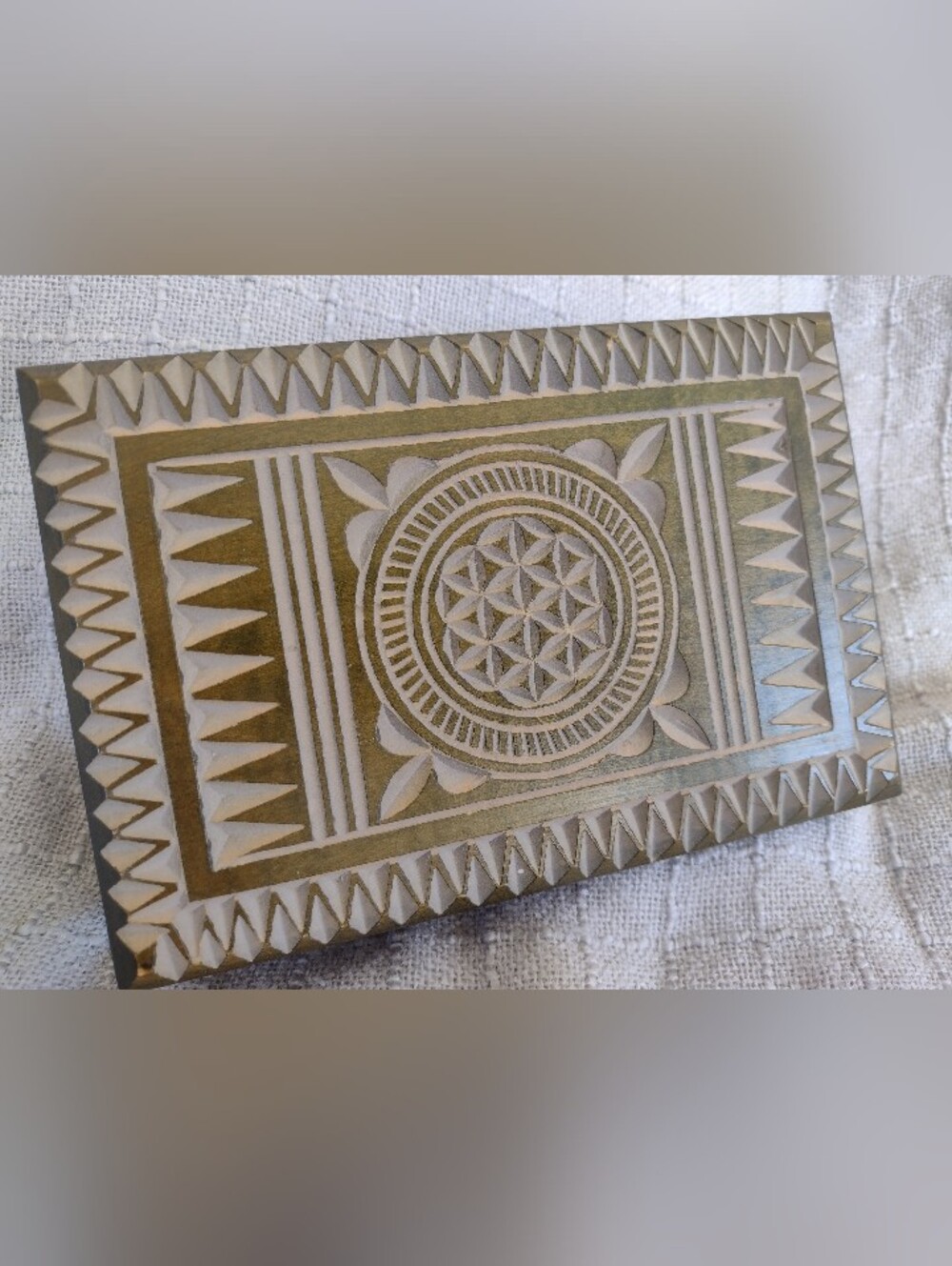 Vintage Polish Hand Carved Wood Jewelry Trinket Box Folk Art Made in Poland